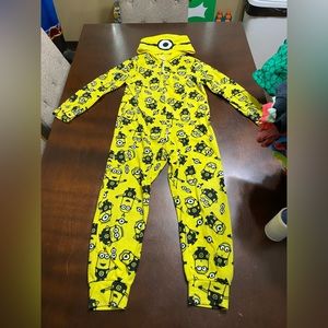 Minions one piece hooded pajama